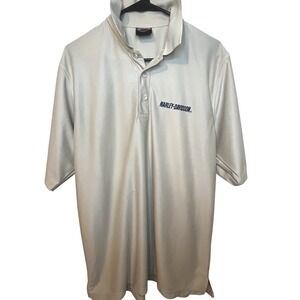 HARLEY DAVIDSON Shirt Men's Size L Loveland Colorado Cream Cotton Polo, Golf